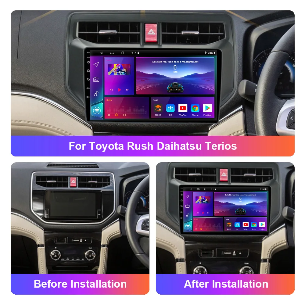 Фото Магнитола Android для Toyota Rush 2017-2020, головное устройство, мультимедийный видеоплеер, навигация для Carplay, стерео №2