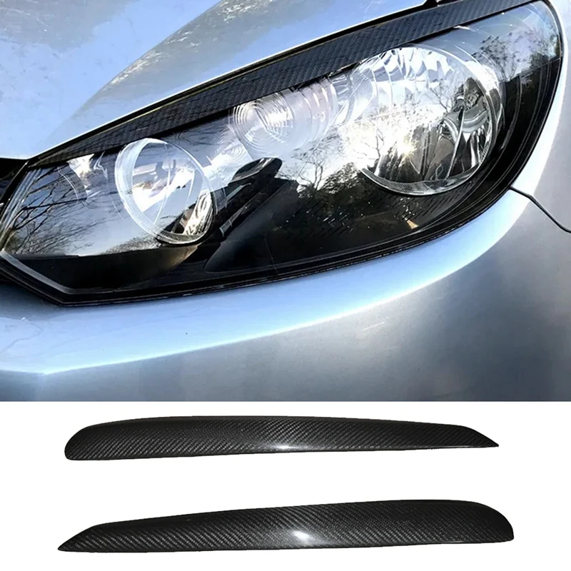 

AU05 -Car Carbon Fiber Headlights Eyebrows Eyelids Cover Eyelash Head Light Stickers For VW Golf 6 GTI MK6 2008-2012