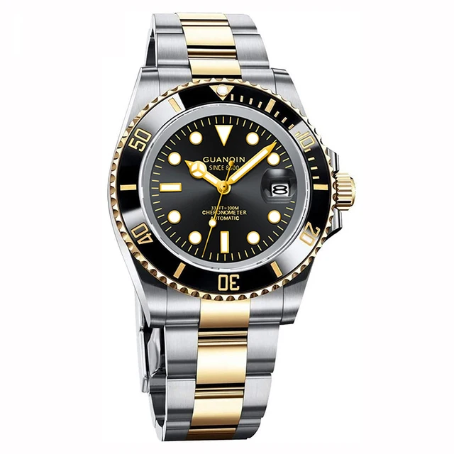 

GUANQIN Men Watch Luxury Automatic Watches Diver 100M Waterproof Luminous Mechanical Wristwatch Sapphire NH35 Reloj Hombre