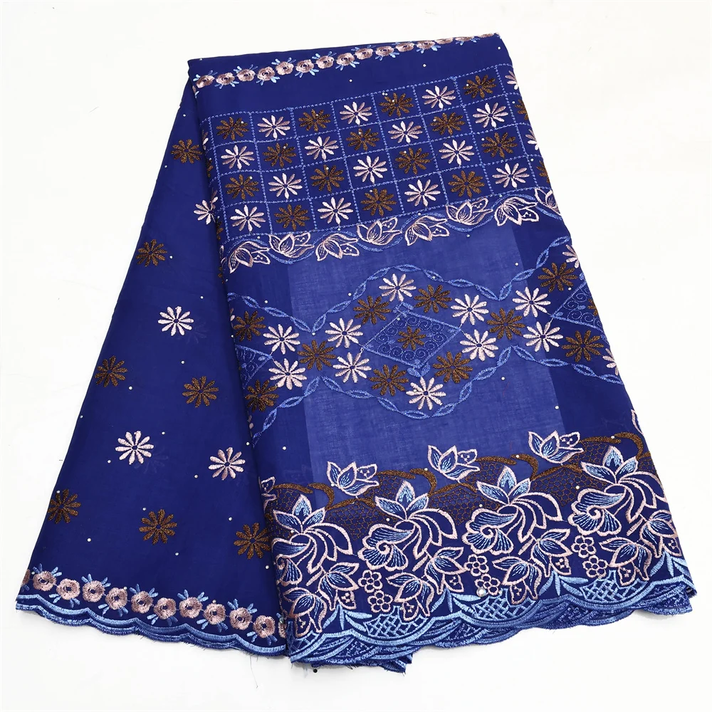 Nigerian Cotton Lace Fabric Embroidered Swiss Voile Lace in Switzerland For Sew Woman Wedding Dress