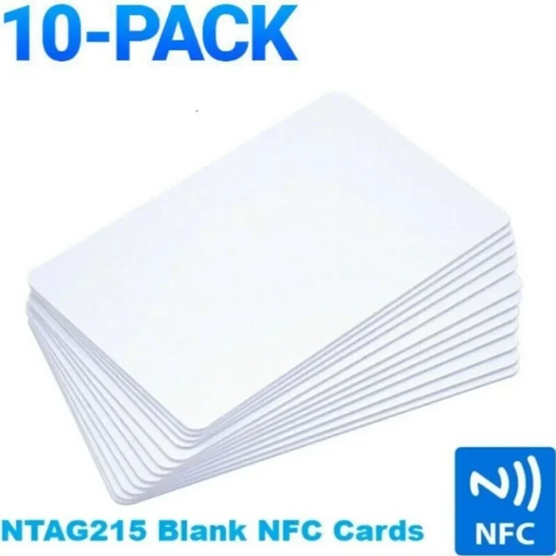 Hilo 10PCS NTAG215 Blank NFC Cards PVC Tags NFC215 13.56Mhz TagMo Waterproof RFID NFC Phone 504 bytes