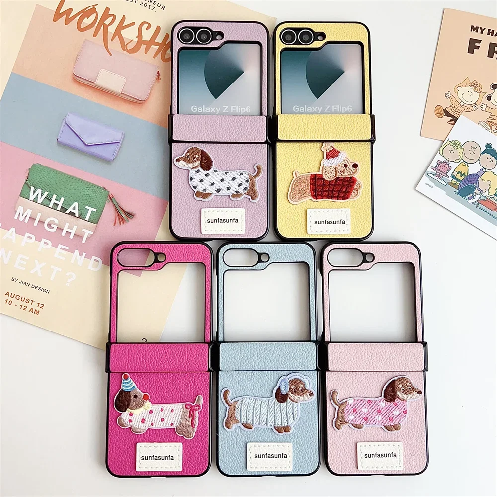 Cartoon Shockproof Hinge Protective PU Leather Phone Case