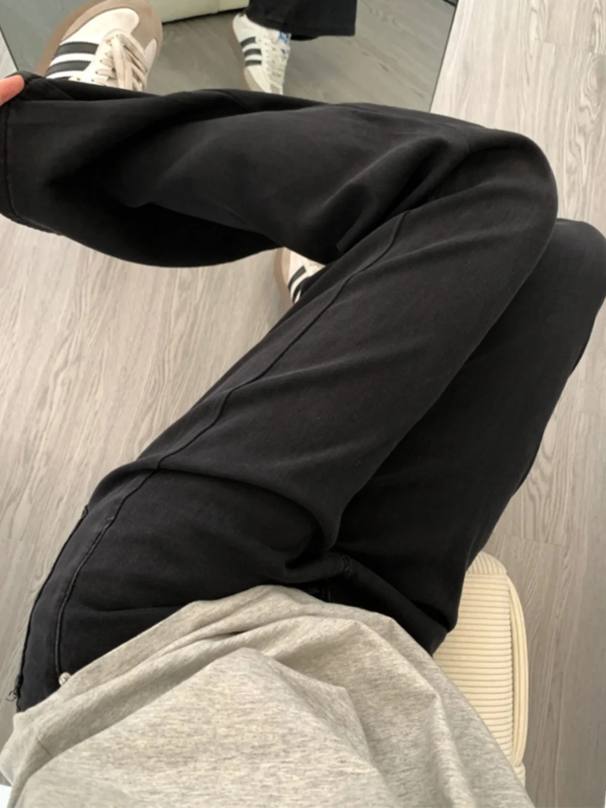 Black Loose Fit High Waist Wide Leg Jeans Women's Spring Autumn Straight Flared Trousers Comfortable Slimming Denim Pants - 5