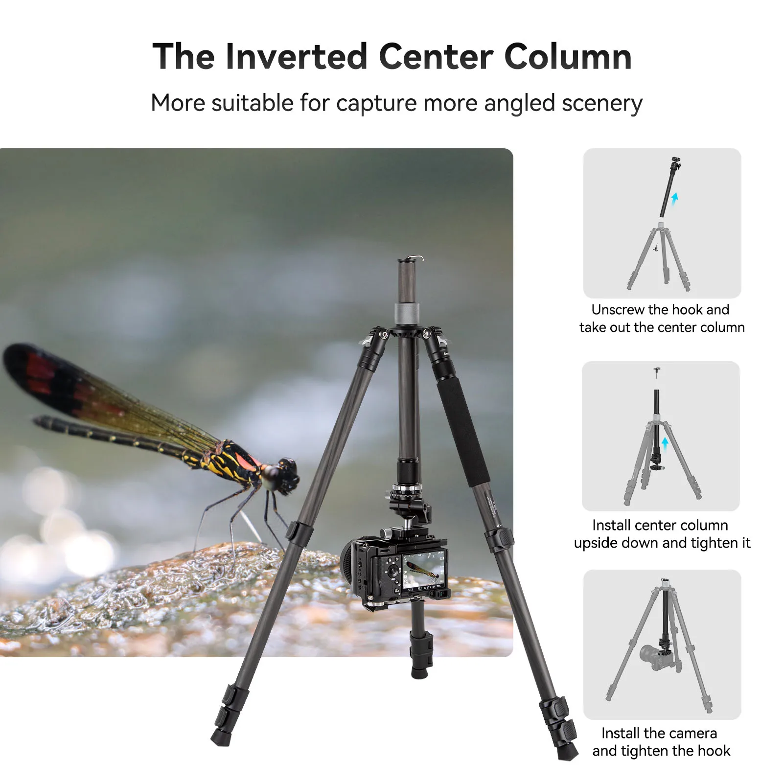 SmallRig Professional Carbon Fiber Tripod AP-20 AP-10 Center