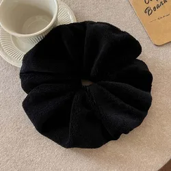 Elegant Korean Fashion Hair Scrunchies - Vibrant Colors (Black)