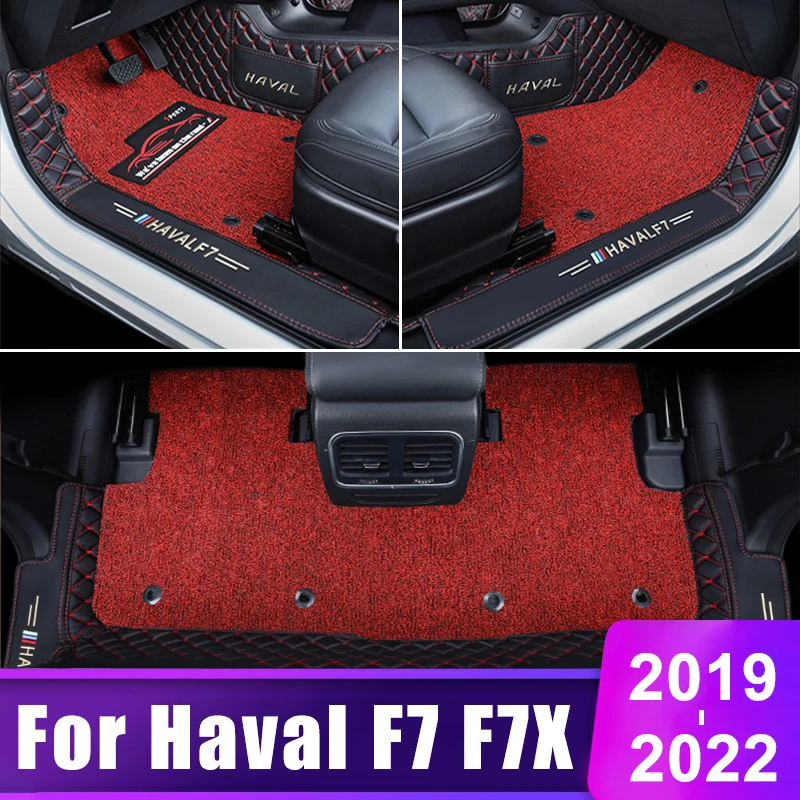 

For Haval F7 F7X 2019 2020 2021 2022 Custom Made Leather Car Floor Mats Carpets Rugs Foot Pads Auto Interior Accessories