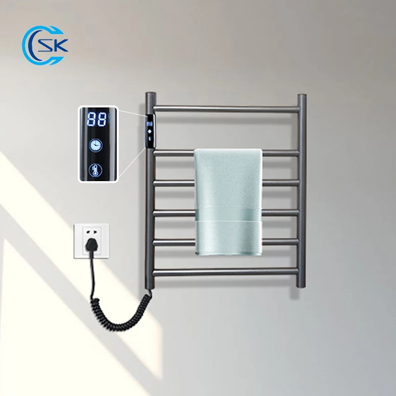 Wall Mounted Electric Heated Towel Rack.Digital Display Towel Dryer.Smart Touch Towel Warmer.110V/220V Electric Towel Rail.