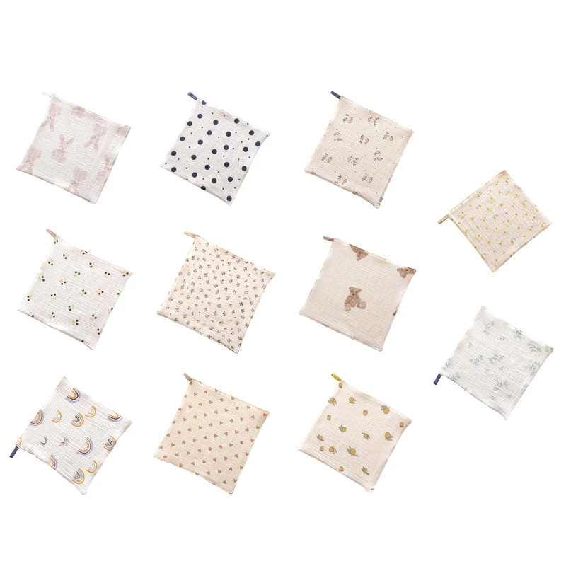 

Baby Wash Cloth Muslin Towel Sweat Wipe Cloth Feeding Bibs Infant Teething Towel