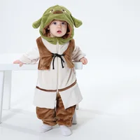 Kawaii Costume pour enfant bébé 0-3 ans mignon vert monstre combinaison hiver chaud Onesie Anime Cosplay Kigurumis tenue 2024 2