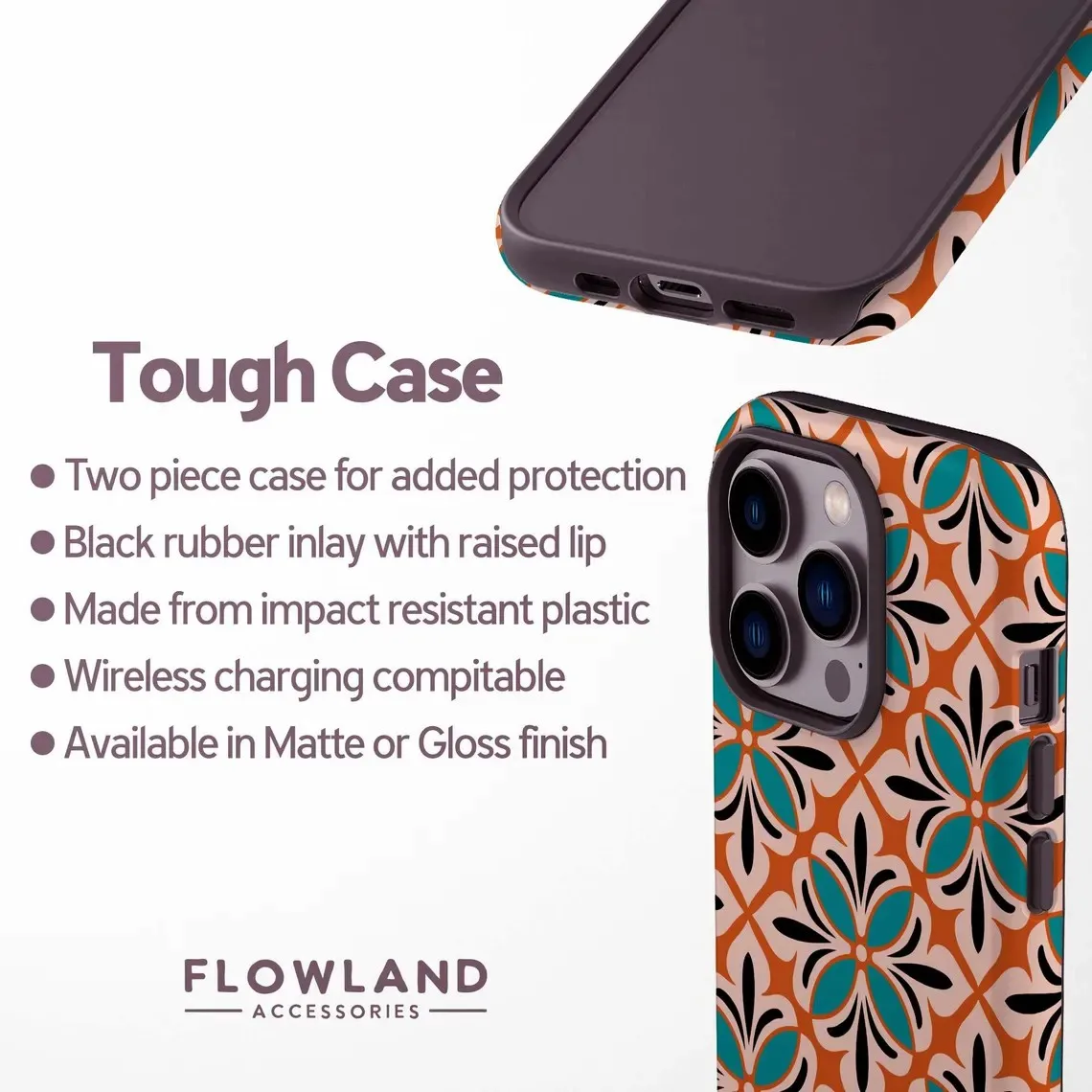 Vintage-Inspired Double-Layer Luxury Phone Case with Graphic Design