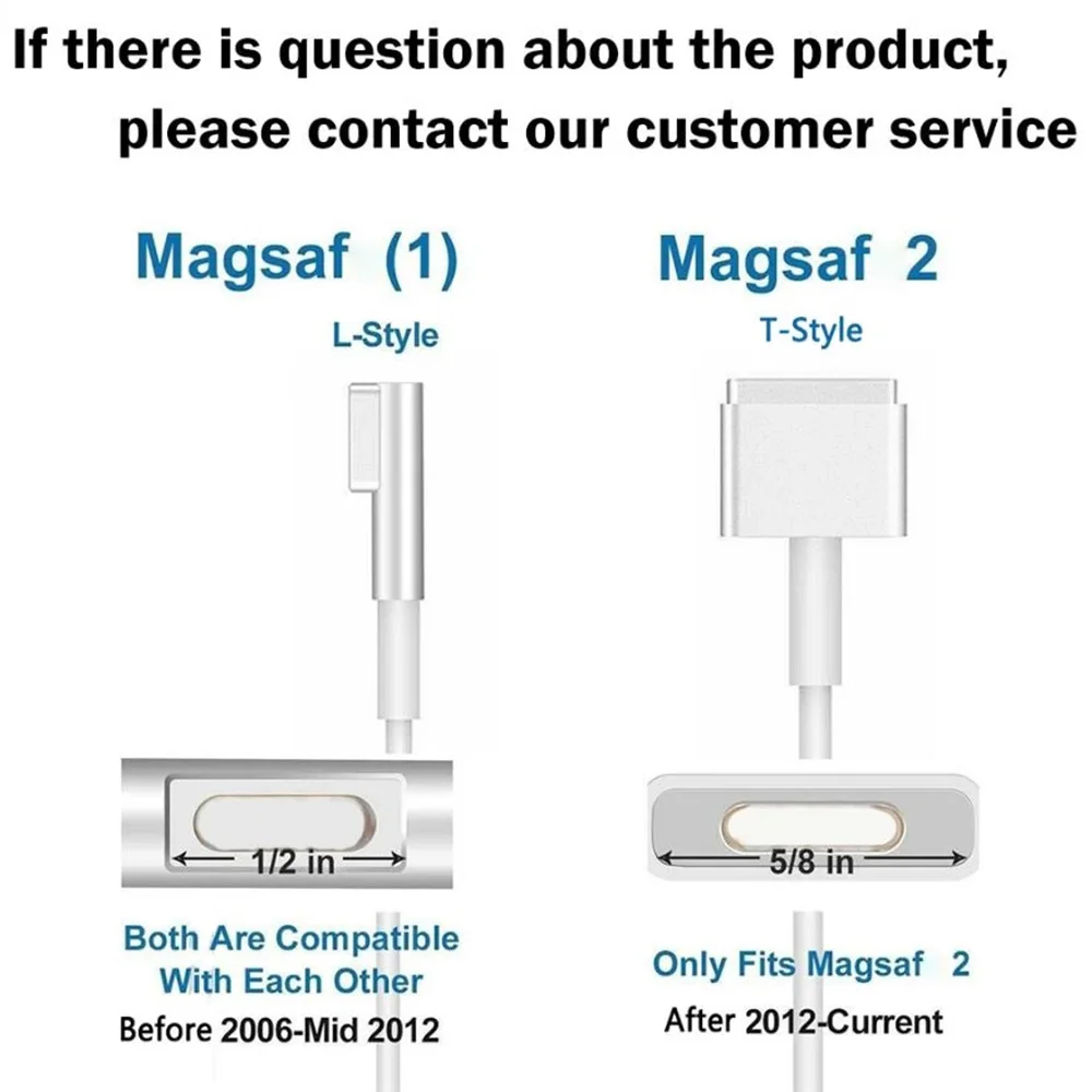 Cargador para Mac book Air Pro, adaptador de corriente magnético, 45W, 60W, 85W, nuevo A1466, A1278, A1502, A1398, A1286, A1465, Mag * 2 1