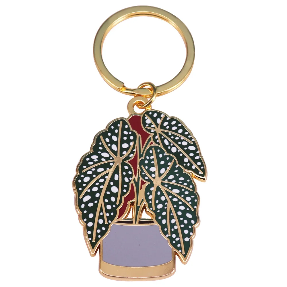 Begonia Plant KeyFob Niedlicher Pflanzgefäß-Schlüsselanhänger