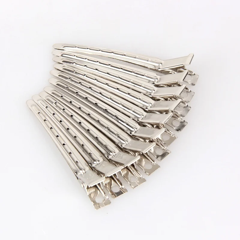 10PCS Partition Hair Clip Spring Hairdressing Tools for Girls Stainless Steel Duckbill Clip Type Styling Accessories