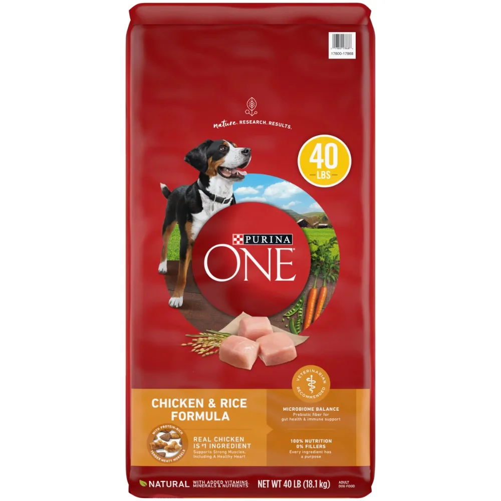 

40 Lb Bag Dry Dog Food Free Shipping Dry Dog Food for Adult Dogs Chicken and Rice Formula Feed Feeding Snacks Supplies Pet Home