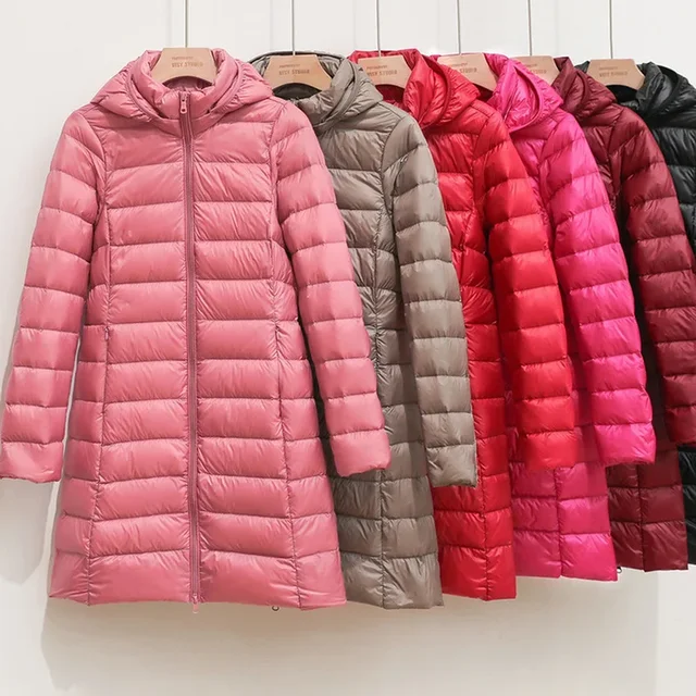 Women's Ultra Lightweight Packable Long Puffer Jacket