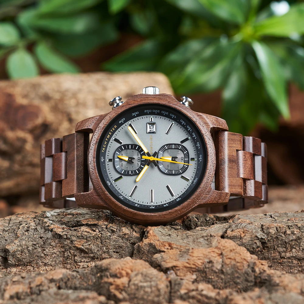 BOBO BIRD 2024 New Men's Watches, 2 Sub Dial Chronograph, Date Display, Support OEM Customized Dropshipping