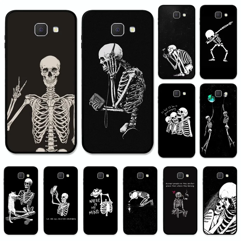 

Funny Skeletal bone Phone Case For Samsung J 7 plus 7core J7 neo J6 plus prime J6 J4 J5 Mobile Cover