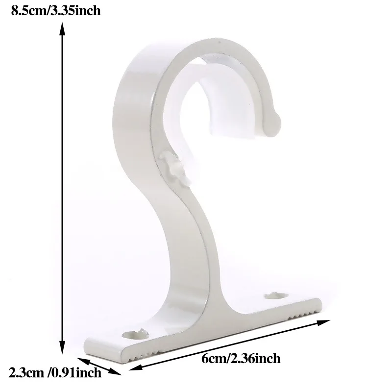 Description Picture 6 of itemCurtain Rods Bracket Hanger Hook Rod Support Clamp Crossbar Fixing Clip Wall Hooks Organizer Rails Rack Home Storage