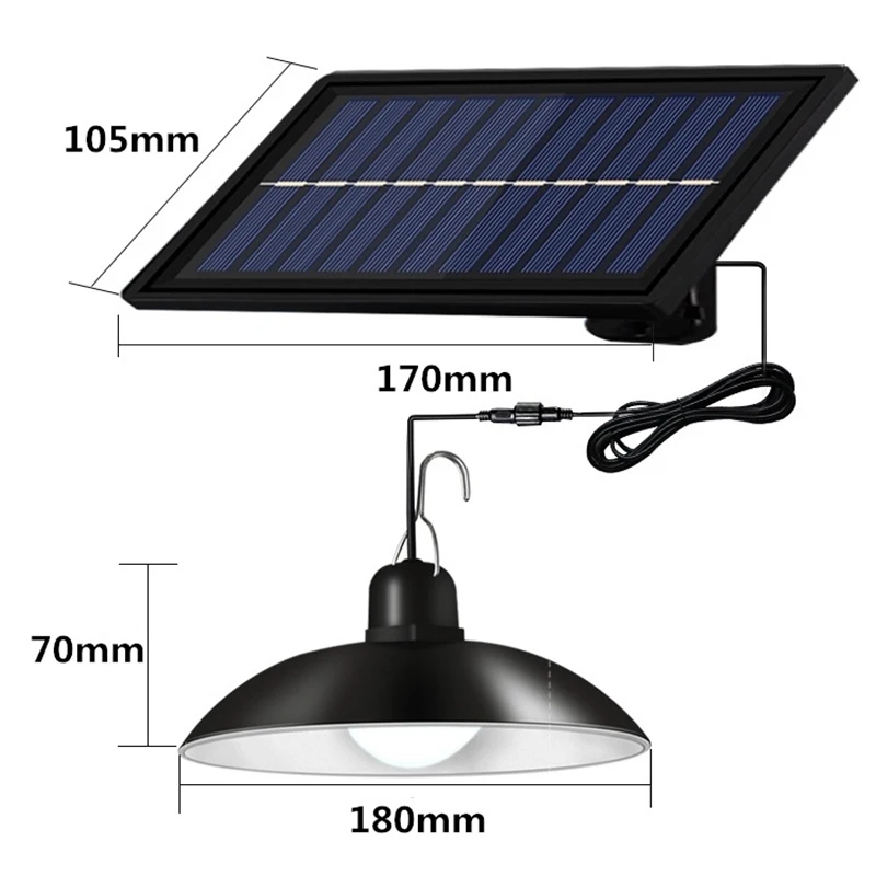 Solar Chandelier Remote Control Double-Head Split Waterproof Solar Lamp Pendant Light For Outdoor Garden Street Barn Walkway solar deck post lights