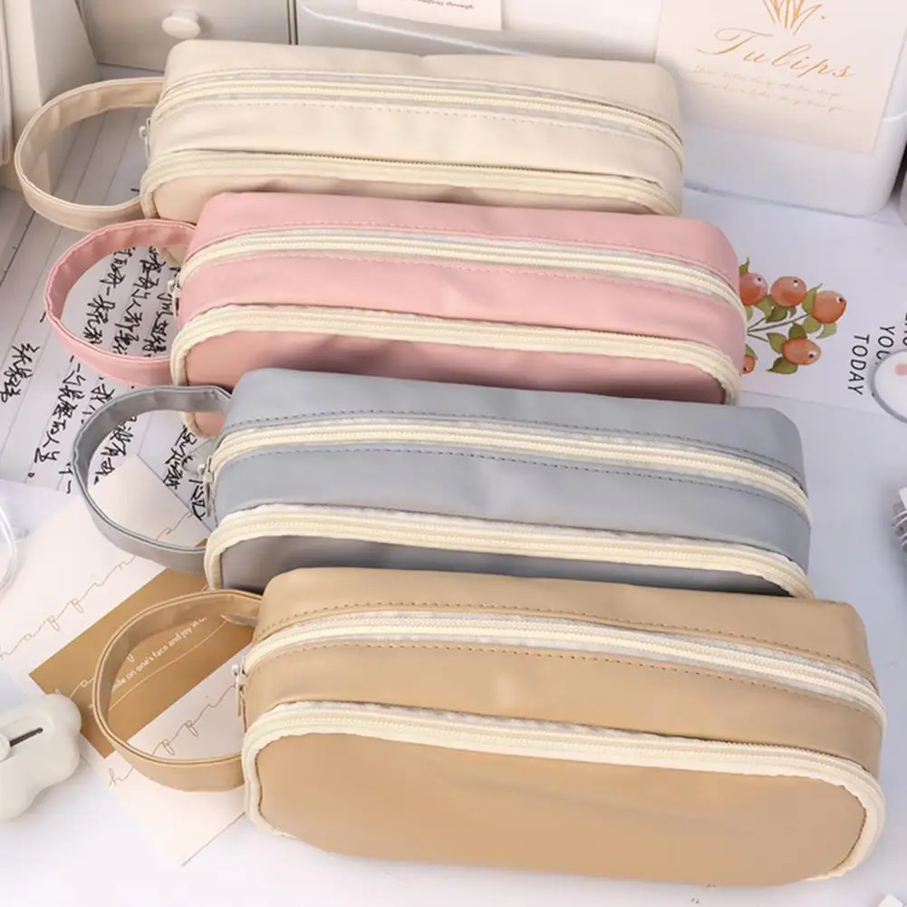 투명 연필 케이스 대용량 연필 주머니 학교 용품 펜 케이스 Trousse Estuches Escolares 편지지 연필 케이스