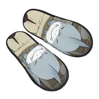 Winter Home Cotton Slippers Cute Jeff The Landshark Merch Household Fur Slippers Slides Living Room Cozy Non-skid Slides 1