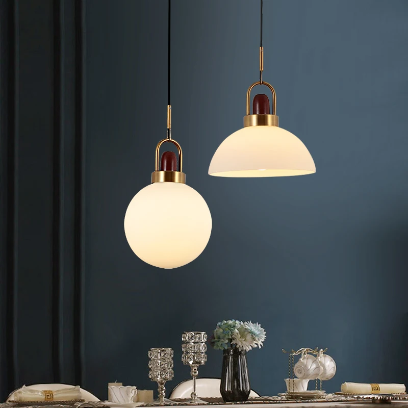 

Nordic E27 glass Ball Pendant Lights Modern Dining Table Bedside Bar hanging lamp Kitchen Dining Room Decoration Lighting