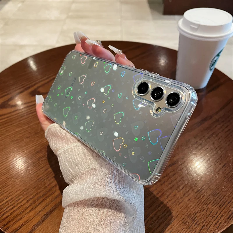 Clear Laser-Engraved Heart Love Phone Case