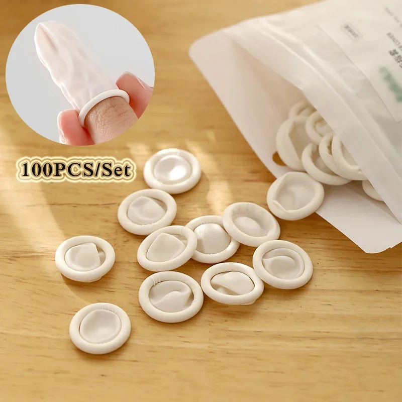 Sex Toys 100PCS Disposable Finger Sleeves Clitoris Stimulate Penis Sleeve G Point Massage Reusable Condom Sex Toys For Woman Men Gay