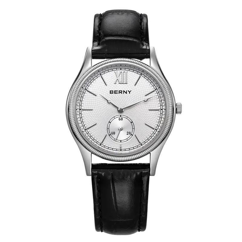 BERNY Men's Watches Slim Luxury Classic Stylish Dress Quartz Watch Fashion Elegance Leather Band Wristwatch - Image 10
