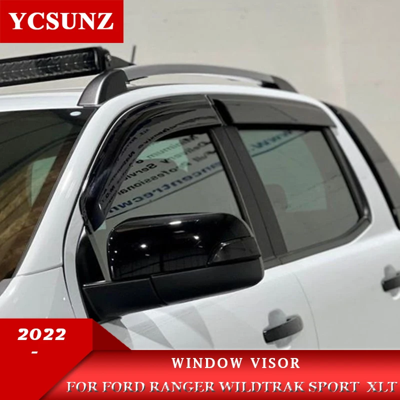 Injection Window Visor Wind Deflectors For Ford Ranger wildtrak Sport ...