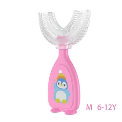 360 - Degree Soft Silicone U - Shaped Toothbrush (Pink - M)
