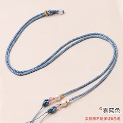 Elegant Handwoven Pearl Bead Necklace with Adjustable Chain, 2cm Width, 66cm Length (7)