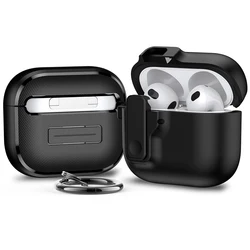 Enhanced Shockproof Hard Case with Security Lock & Keychain - Blue - Airpods 3 (Black)