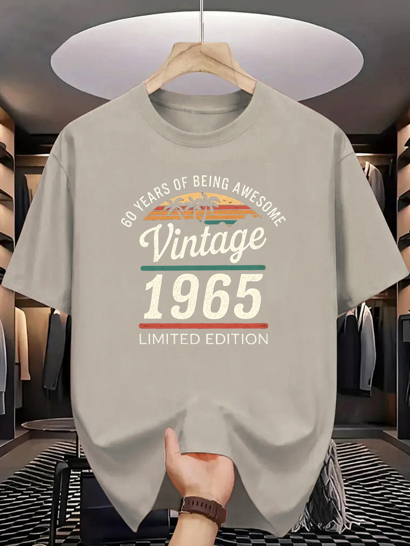 الرجال الصيف 100% القطن المألوف عادية فضفاض 60 سنة...