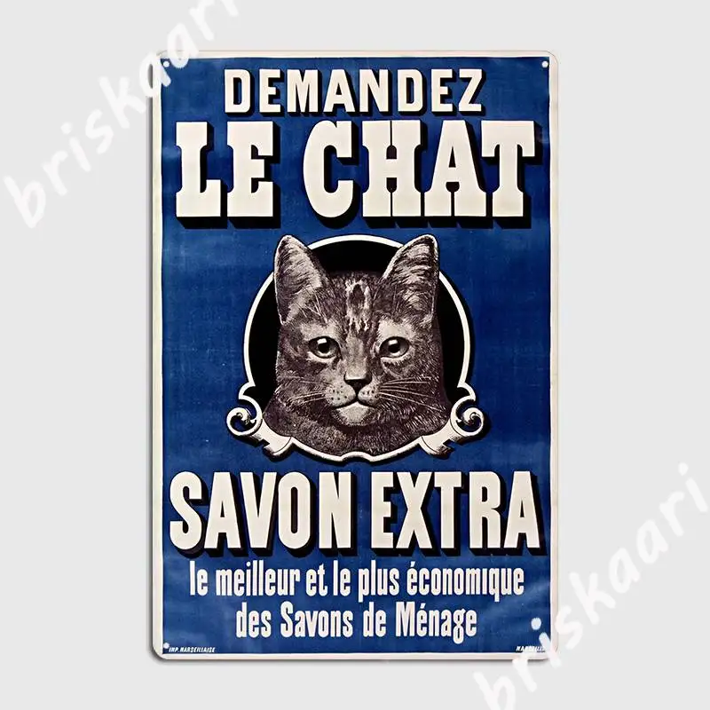 Demandez Le Chat Марсельское мыло ретро-реклама 1895 голова кошки металлический знак