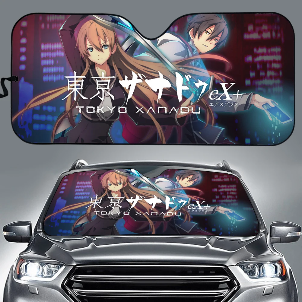 

Tokyo Xanadu Printed Sun Shade Folding Anime Windshield Sunshade for Men Skull Auto Accessories Universal Fits Most Cars Vehicle