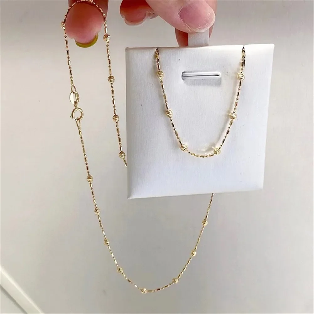 

DIY Pearl Accessories G18k Gold Chain Necklace Bead Style 45cm Fashion Style Flower Pendant Neckchain G350