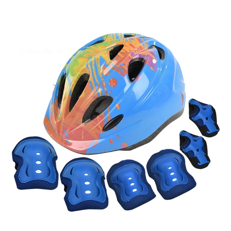 

Kid Helmet with Knee Pad Wrist Guard Elbow Pads for Roller Skating, Bike Riding