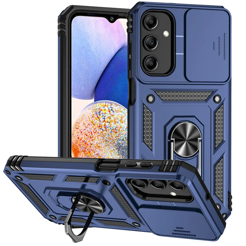 Enhanced Armor Phone Case with Slide Camera Lens Protector for Enhanced Protection and Style