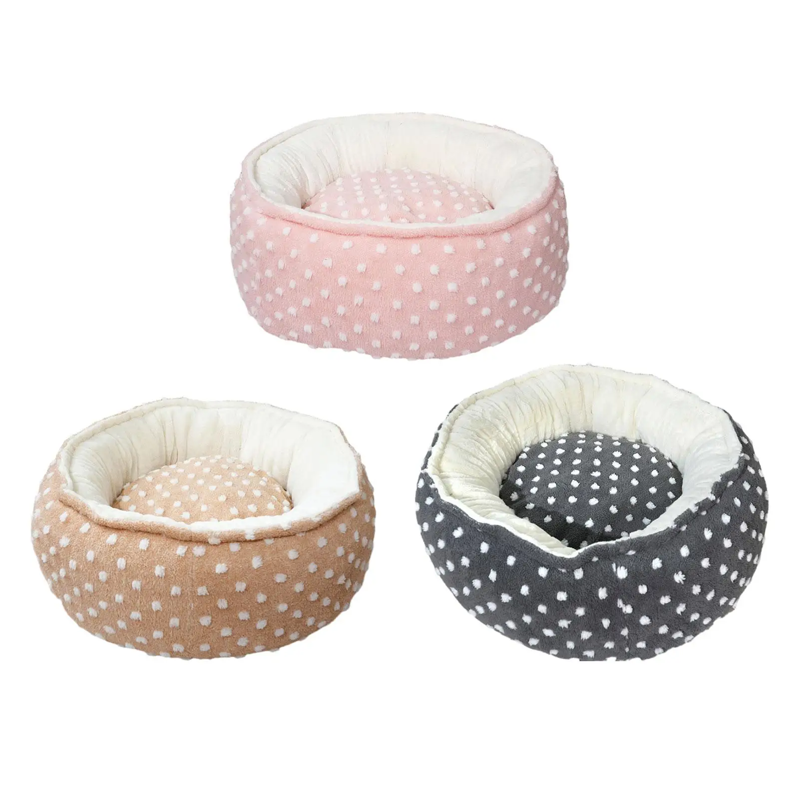 Cat Bed Indoor Cats Autunno Inverno Accogliente Snooze Confortevole Morbido Peluche Rotondo Pet Bed Cat Nest Kennel Per Gatti Cane Gattino Cucciolo