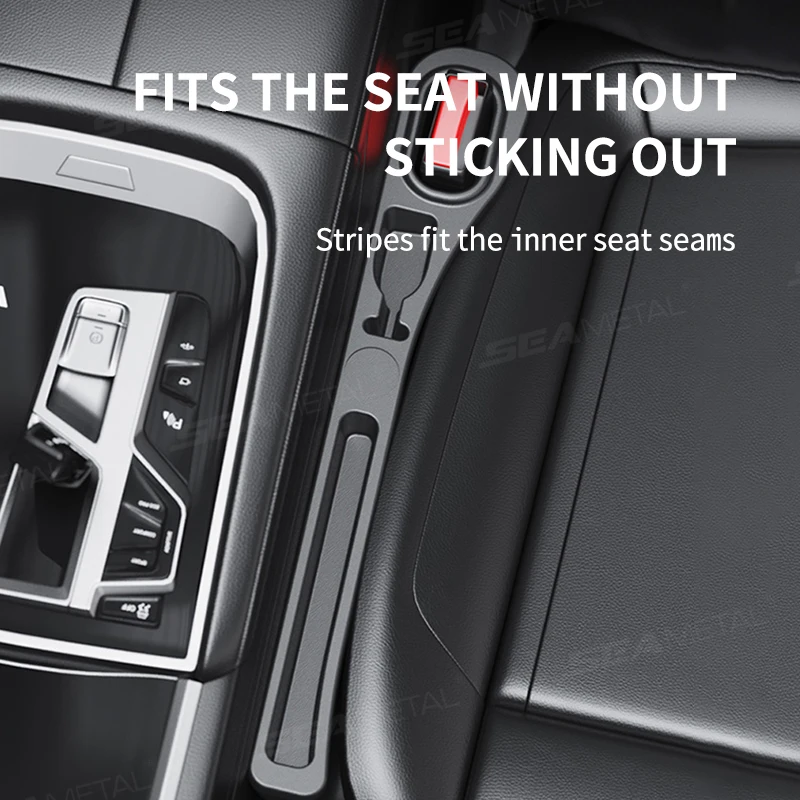 Enhanced Car Seat Gap Filler - 2-Piece Elastic Gap Filling Strip and Drop Blocker