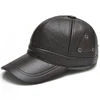 2025 New Style Men Brown Cow Leather Baseball Outdoor Real Leather Retro Hat Adjustable Real Cowhide Leather Baseball Cap 2