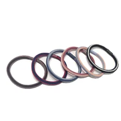 Elegant Black Elastic Hair Ties - 6 - Pack Vibrant Sporty Ponytail Holders (6pc mix)