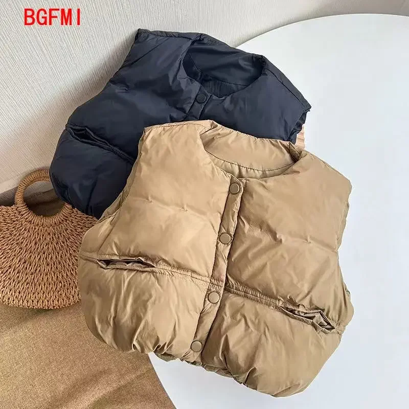 Korean Kids Winter Padded Vest Outerwear Waistcoat Child Coat Boy Loose Outdoor Clothes Baby Vest for Girl In External Clothes children vest