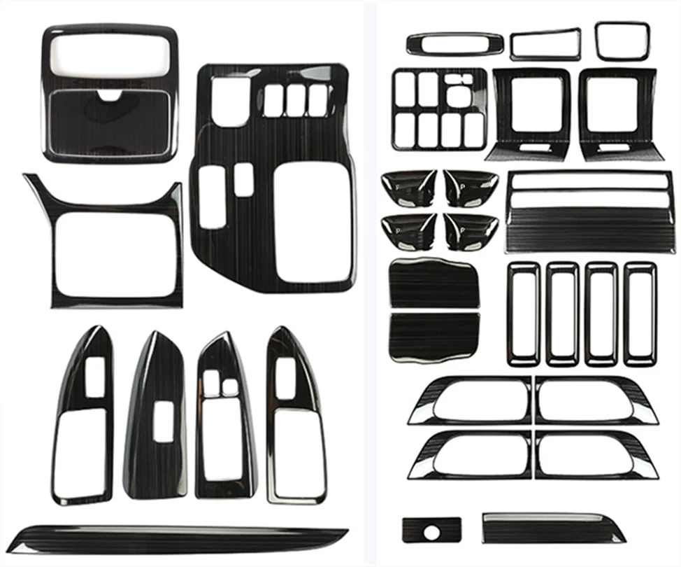 

Черный титановый автомобильный комплект внутренней отделки для Toyota Prado FJ120 2003-2009