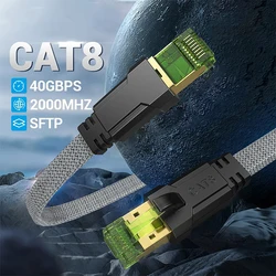 Ultra High-Speed Cat8 Ethernet Cable - 40Gbps 2000MHz RJ45 Network LAN Patch Cord - 2M (CAT8)