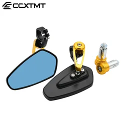 CNC Motorcycle Rearview Mirrors with Universal Blue Glass (Gold)