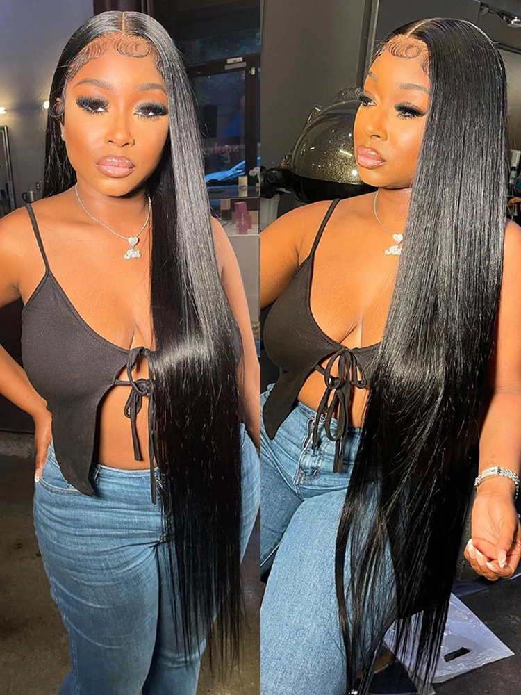 30 40inch 360 Lace Frontal Wig Pre Plucked Wig Brazilian Straight 13x4 Lace Front Human Hair Wigs For Women Closure Wigs