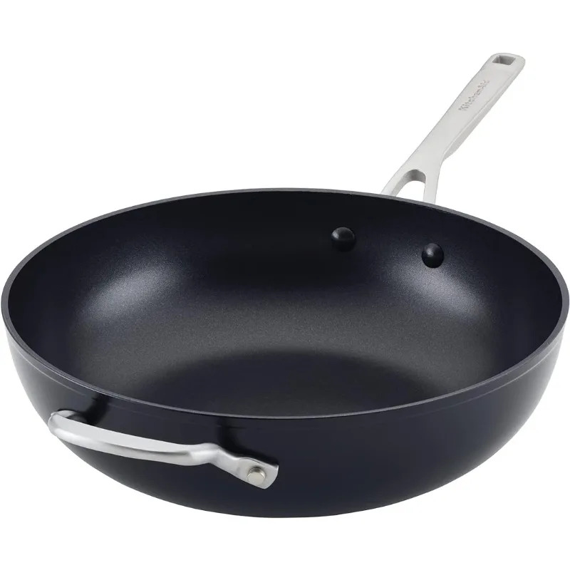 

Hard Anodized Induction Nonstick Stir Fry Pan/Wok with Helper Handle, 12.25 Inch, Matte Black