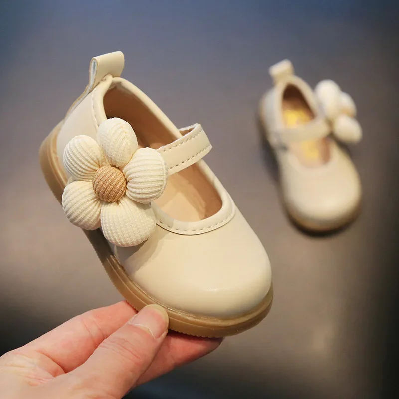 Beautiful Appliques Baby Girl Leather Shoes Spring Autumn Shallow Toddler Party Shoes Child Princess Wedding G07132